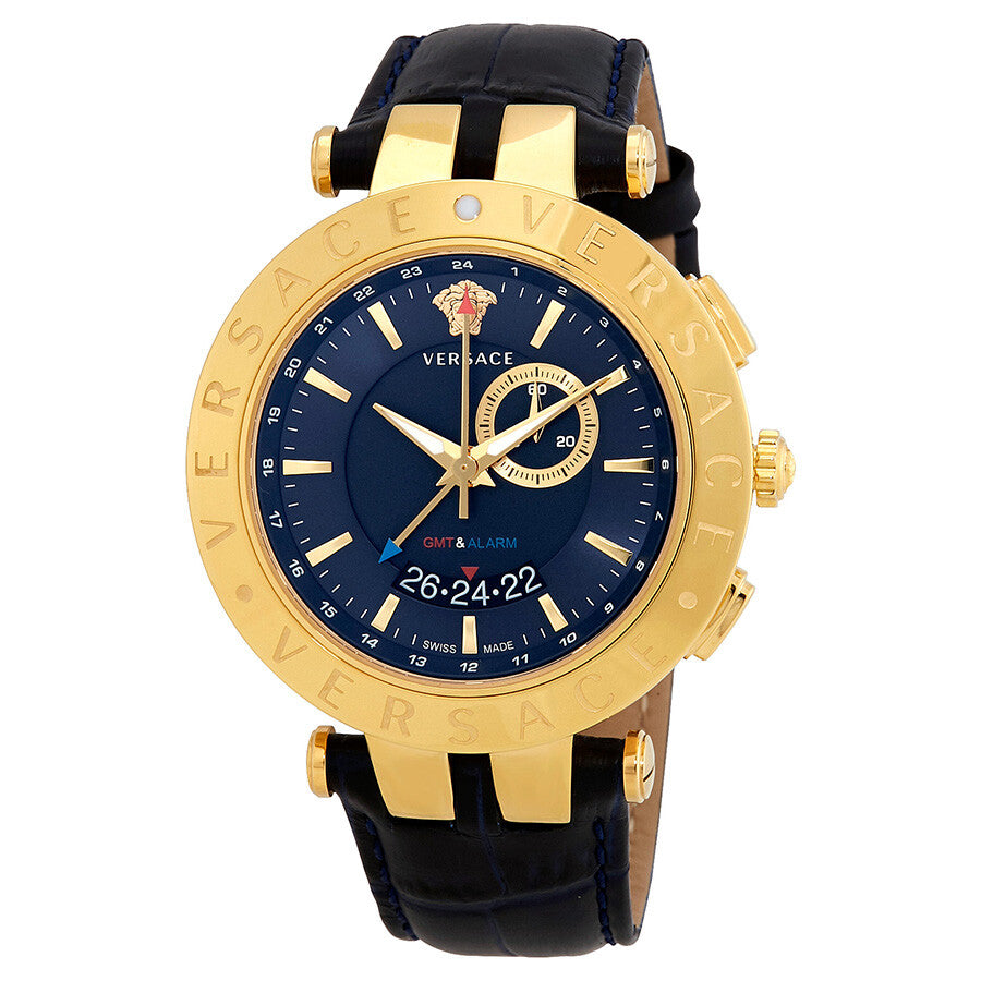  Shop Authentic Versace Race GMT Blue Dial Blue Leather Strap Watch For Men - 29G70D282 - Luxxuri