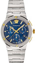  Shop Authentic Versace Greca Quartz Blue Dial Silver Steel Strap Watch For Men - VEZ900221 - Luxxuri