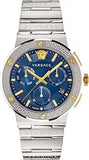  Shop Authentic Versace Greca Quartz Blue Dial Silver Steel Strap Watch For Men - VEZ900221 - Luxxuri