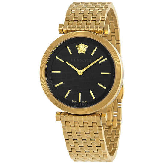  Shop Authentic Versace V-Twist Black Dial Gold Mesh Bracelet Watch for Women - VELS00819 - Luxxuri