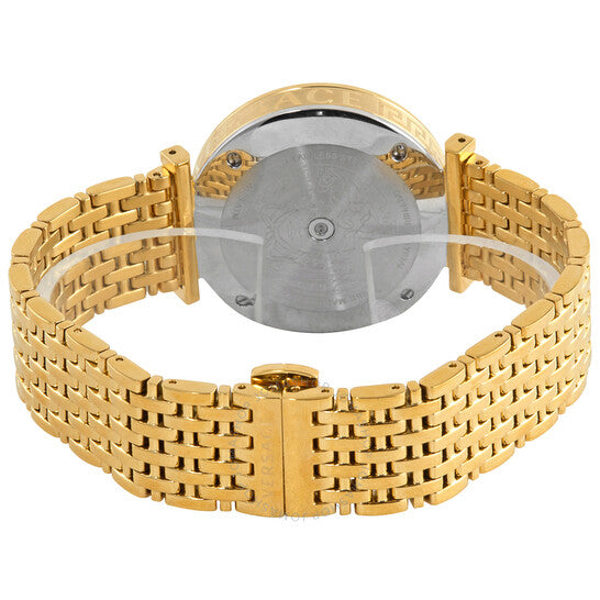 Versace V-Twist Black Dial Gold Mesh Bracelet Watch for Women - VELS00819