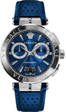  Shop Authentic Versace Aion Chronograph Blue Dial Blue Leather Strap Watch for Men - VE1D01220 - Luxxuri