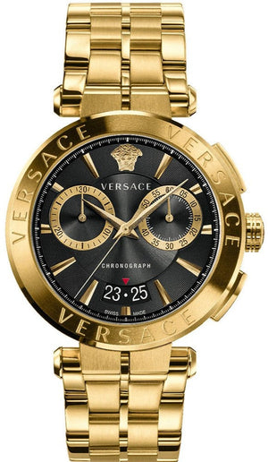  Shop Authentic Versace Aion Chronograph Black Dial Gold Steel Strap Watch For Men - VE1D01721 - Luxxuri