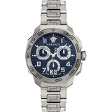  Shop Authentic Versace Dylos Chronograph Blue Dial Silver Steel Strap Watch for Men - VQC090016 - Luxxuri