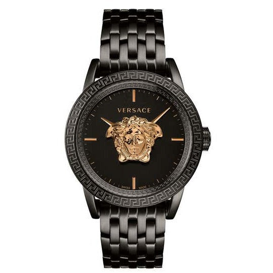  Shop Authentic Versace Palazzo Empire Black Dial Black Steel Strap Watch for Men - VERD00518 - Luxxuri