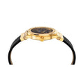 Versace Greca Black Dial Black Leather Strap Watch for Women - VEVH00320