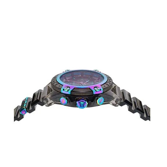  Shop Authentic Versace Icon Active Chronograph Quartz Black Dial Black Steel Strap Watch For Men - VEZ701022 - Luxxuri