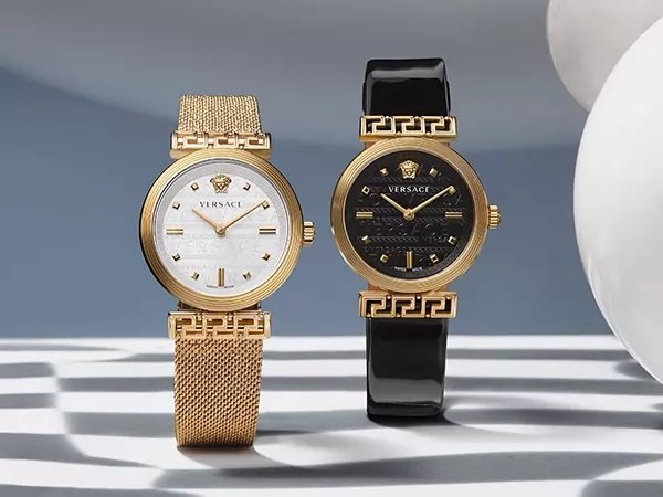  Shop Authentic Versace Meander Greca White Dial Gold Mesh Bracelet Watch for Women - VELW00820 - Luxxuri