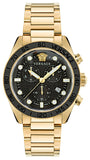  Shop Authentic Versace Greca Dome Chronograph Black Dial Gold Steel Strap Watch for Men - VE6K00523 - Luxxuri