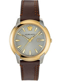  Shop Authentic Versace V-Urban Quartz Grey Dial Brown Leather Strap Watch for Men - VELQ00219 - Luxxuri