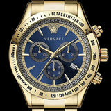  Shop Authentic Versace Classic Chronograph Quartz Blue Dial Gold Steel Strap Watch For Men - VEV700619 - Luxxuri