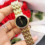  Shop Authentic Movado Veturi Black Dial Gold Steel Strap Watch for Women - 0606935 - Luxxuri