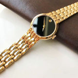  Shop Authentic Movado Veturi Black Dial Gold Steel Strap Watch for Women - 0606935 - Luxxuri