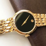  Shop Authentic Movado Veturi Black Dial Gold Steel Strap Watch for Women - 0606935 - Luxxuri