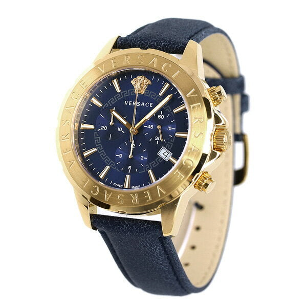 Shop Authentic Versace Casual Chronograph Blue Dial Blue Leather Strap Watch for Men - VERG004-18 - Luxxuri