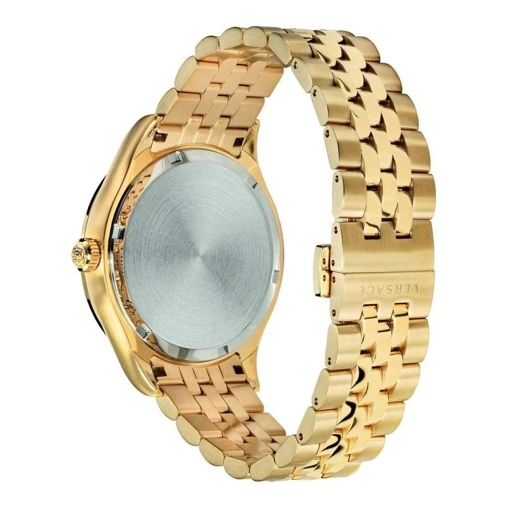 Versace Hellenyium Analog White Dial Gold Steel Strap Watch for Men - VEVK00720