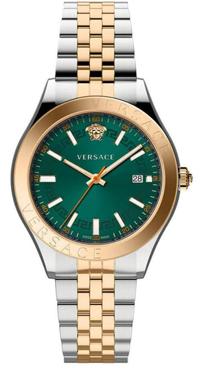  Shop Authentic Versace Hellenyium Quartz Green Dial Two Tone Steel Strap Watch for Men - VEVK01324 - Luxxuri