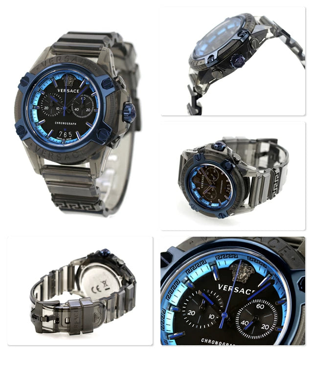  Shop Authentic Versace icon Active Chronograph Black Dial Black Silicone Strap Watch For Men - VEZ700622 - Luxxuri