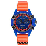  Shop Authentic Versace Icon Active Chronograph Quartz Blue Dial Orange Rubber Strap Watch For Men - VEZ700922 - Luxxuri