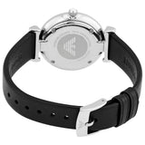  Shop Authentic Emporio Armani Gianni T Bar Mother of Pearl Dial Black Leather Strap Watch For Women - AR90002 - Luxxuri