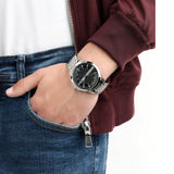  Shop Authentic Armani Exchange Hampton Chronograph Black Dial Silver Steel Strap Watch For Men - AX2103 - Luxxuri