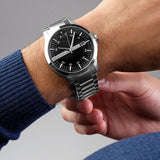  Shop Authentic Armani Exchange Hampton Chronograph Black Dial Silver Steel Strap Watch For Men - AX2103 - Luxxuri