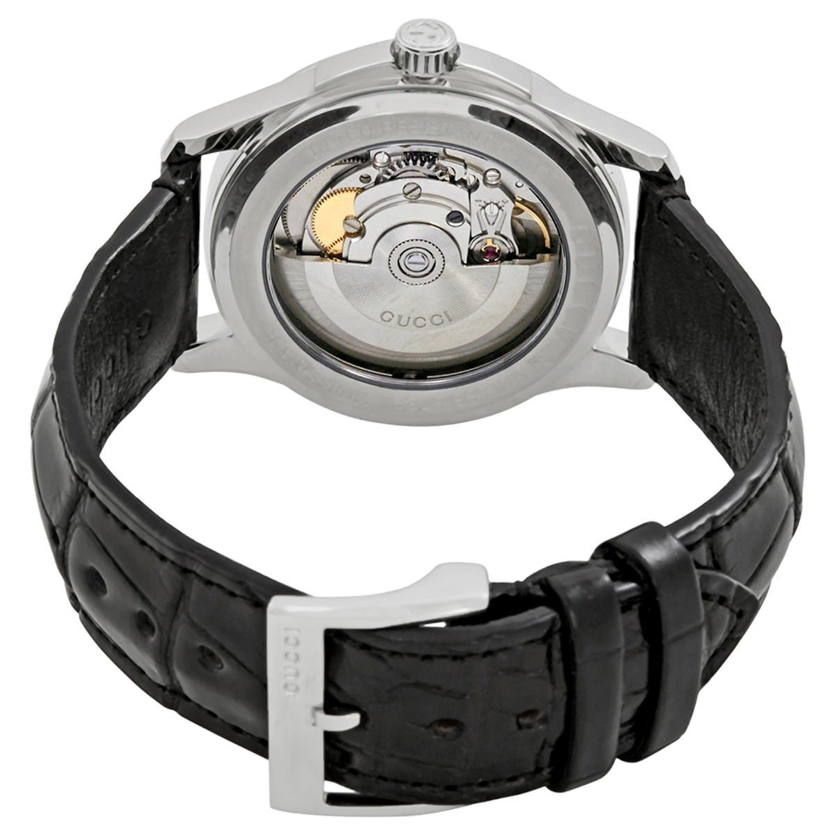  Shop Authentic Gucci G Timeless Automatic Black Dial Black Leather Strap Watch For Women - YA126469 - Luxxuri