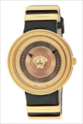 Shop Authentic Versace V Metal Icon Gold Dial Black & Gold Strap Watch for Women - VLC030014 - Luxxuri