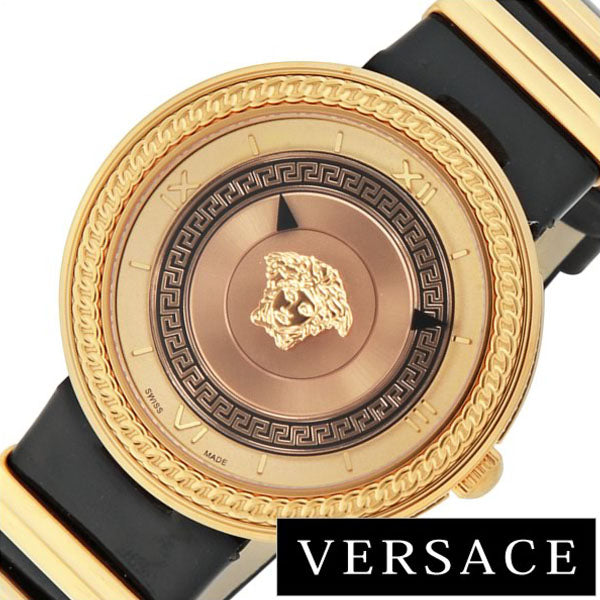  Shop Authentic Versace V Metal Icon Gold Dial Black & Gold Strap Watch for Women - VLC030014 - Luxxuri