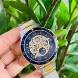  Shop Authentic Fossil Grant Sport Automatic Skeleton Blue Dial Two Tone Steel Strap Watch for Men - ME3141 - Luxxuri
