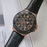  Shop Authentic Guess Force Analog Black Dial Black Leather Strap Watch For Men - W0674G6 - Luxxuri