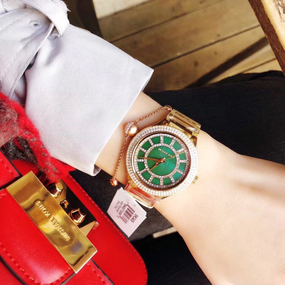  Shop Authentic Michael Kors Kerry Green Dial Gold Steel Strap Watch for Women - MK3409 - Luxxuri