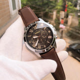  Shop Authentic Fossil Grant Chronograph Black Dial Brown Leather Strap Watch for Men - FS4813 - Luxxuri