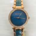  Shop Authentic Michael Kors Parker Blue Mother of Pearl Dial Two Tone Steel Strap  Watch for Women - MK6491 - Luxxuri