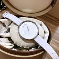  Shop Authentic Calvin Klein Rise White Grey Dial White Leather Strap Watch for Women - K7A231L6 - Luxxuri