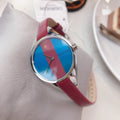  Shop Authentic Calvin Klein Rebel Blue Maroon Dial Maroon Leather Strap Watch for Women - K8P231UN - Luxxuri