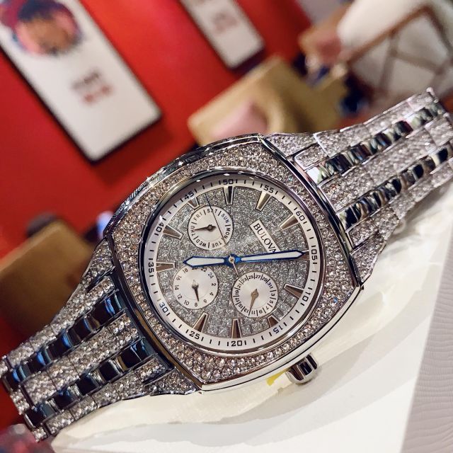  Shop Authentic Bulova Crystal Collection Phantom Silver Dial Silver Steel Strap Watch for Men - 96C002 - Luxxuri