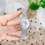  Shop Authentic Calvin Klein Minimal White Dial Silver Mesh Bracelet Watch for Women - K3M5215X - Luxxuri