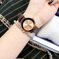 Movado Bold Rose Gold Dial Brown Leather Strap Watch for Men - 3600395