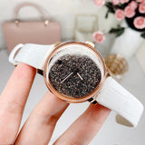  Shop Authentic Swarovski Crystalline Hours Quartz Grey Dial Black Leather Strap Watch for Women - 5344635 - Luxxuri