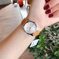  Shop Authentic Calvin Klein City Silver Dial Orange Leather Strap Watch for Women - K2G231G6 - Luxxuri