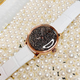  Shop Authentic Swarovski Crystalline Hours Quartz Grey Dial Black Leather Strap Watch for Women - 5344635 - Luxxuri