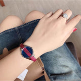  Shop Authentic Calvin Klein Rebel Blue Maroon Dial Maroon Leather Strap Watch for Women - K8P231UN - Luxxuri