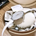  Shop Authentic Calvin Klein Rise White Grey Dial White Leather Strap Watch for Women - K7A231L6 - Luxxuri