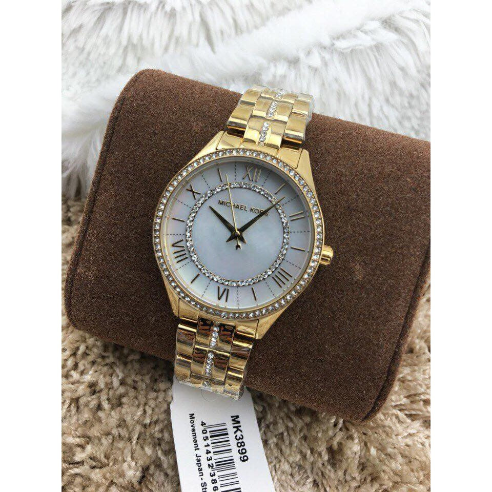  Shop Authentic Michael Kors Lauryn Mother of Pearl White Dial Gold Steel Strap Watch for Women - MK3899 - Luxxuri