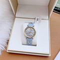  Shop Authentic Versace V-Twist Blue Dial Blue Leather Strap Watch for Women - VELS00319 - Luxxuri