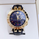  Shop Authentic Versace Race GMT Blue Dial Blue Leather Strap Watch For Men - 29G70D282 - Luxxuri