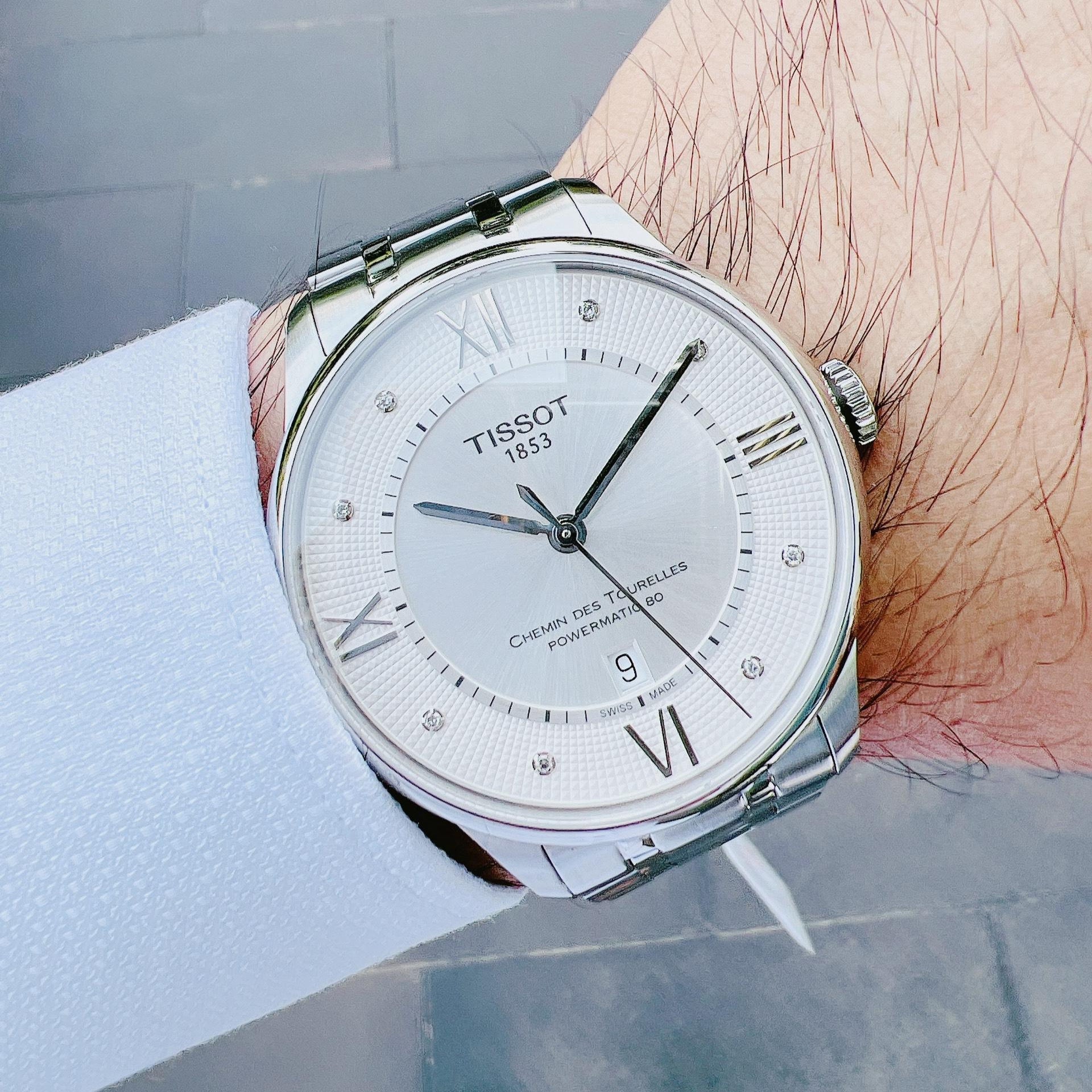  Shop Authentic Tissot Chemin Des Tourelles Powermatic 80 Diamonds Silver Dial Silver Steel Strap Watch for Men - T099.407.11.033.00 - Luxxuri