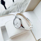  Shop Authentic Calvin Klein Rebel White Dial White Leather Strap Watch for Women - K8P231L6 - Luxxuri