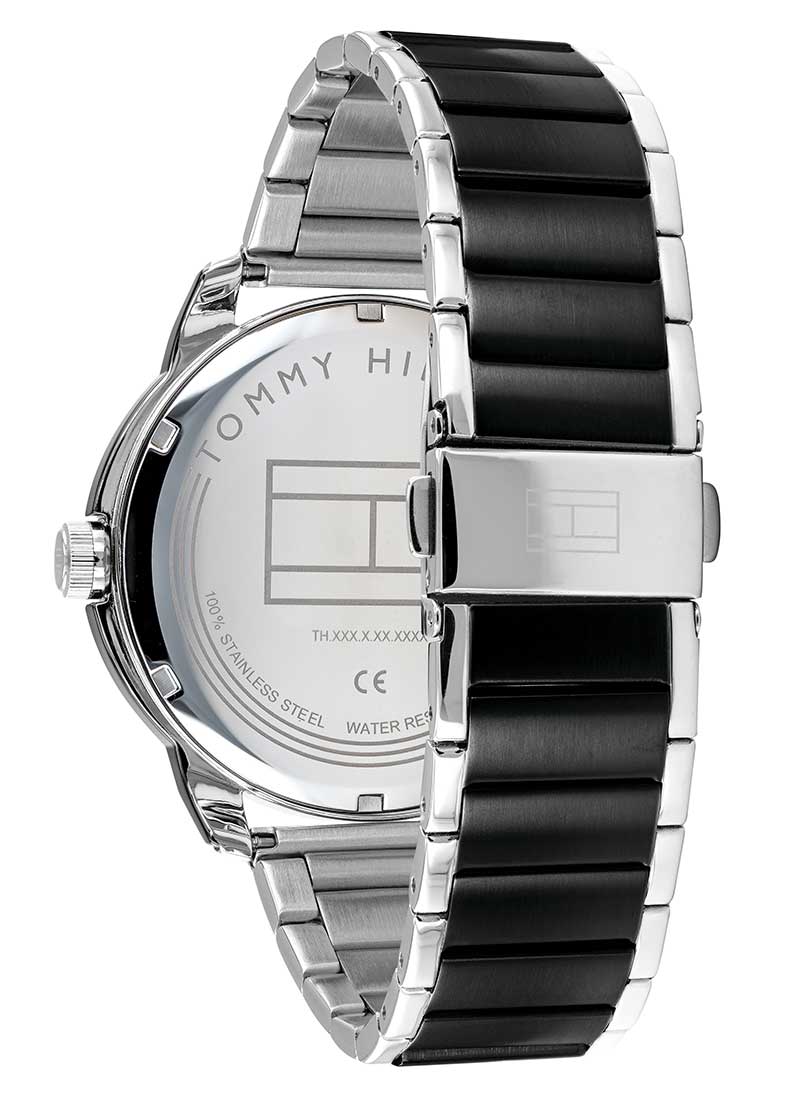  Shop Authentic Tommy Hilfiger Sneaker Quartz Black Dial Two Tone Steel Strap Watch for Men - 1791619 - Luxxuri